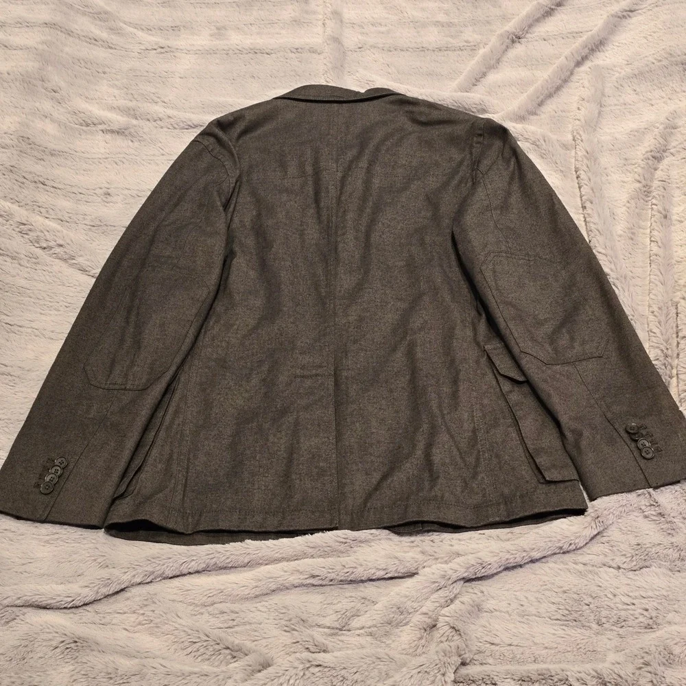 Banana Republic Mens 38R Modern Slim Fit‎ Blazer Gray Cotton Utility Jacket Coat